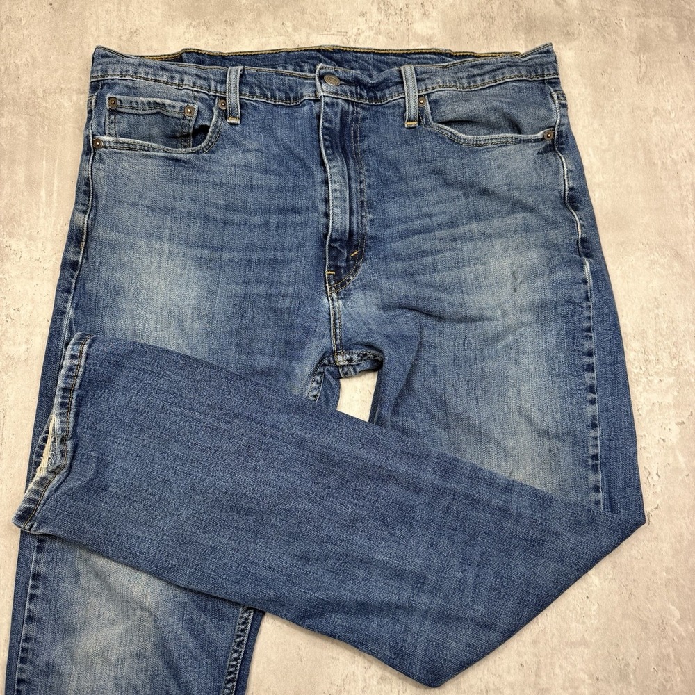 Levis 513 Jeans Mens 38x32 Blue Dark Wash Slim Straight Stretch Denim Pants
